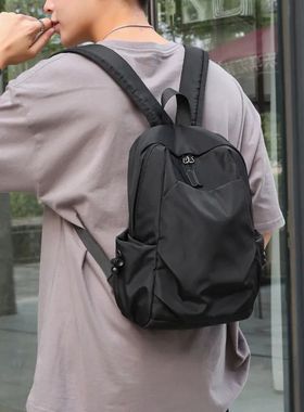 Mini Men's BackpackSmall Black Shoulder School Bag for Man