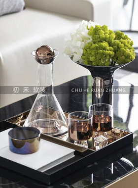 样板间客厅茶几桌面软装摆件