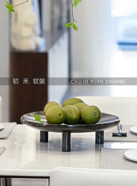 样板间餐桌大理石托盘摆件