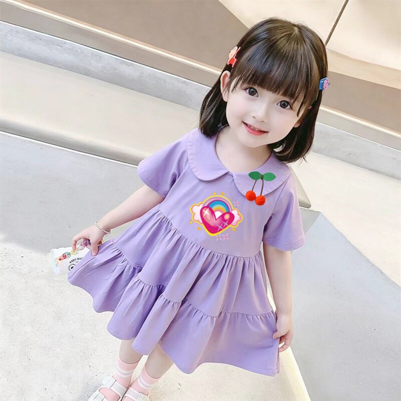 女童连衣裙2026夏季新款儿童薄款娃娃领5到6岁幼儿园宝宝蛋糕裙子