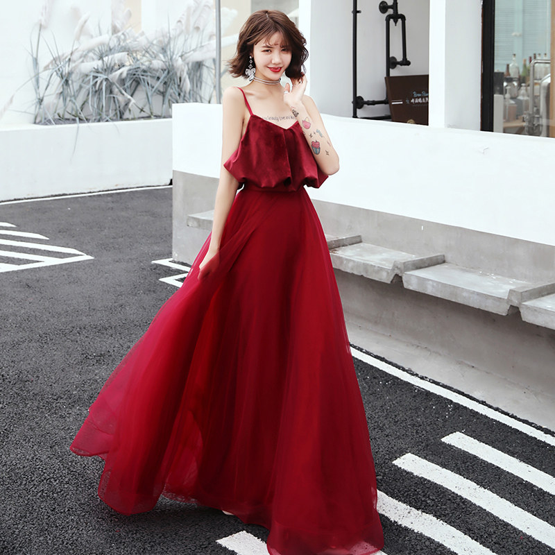 Toast the bride dress 2019 Spring A summer marry clothes gules modern Evening dress Dignified atmosphere Show thinin the Women's clothing/Boutique , Wedding/Cheongsam/Formal dress , Formal dress/Evening  category - from Buy2taobao.com to provide professional Taobao agent buy service