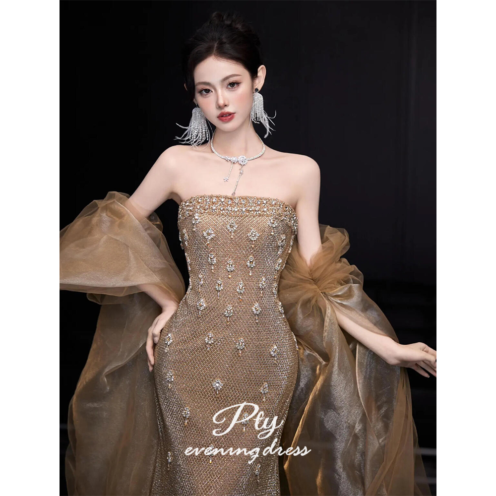 法式重工宴会晚礼服女高级感轻奢生日主持人订婚礼服名媛高端气质