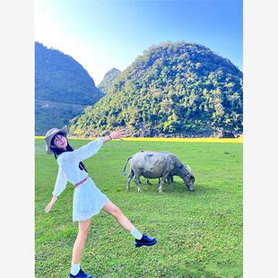 新疆西藏草原旅行连衣裙子大西北川西青海湖茶卡盐湖旅游穿搭女装