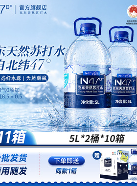 【共11箱】N47°克东天然苏打水5L*2桶*10箱PH8.5无糖弱碱苏打水
