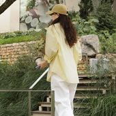 韩代黄衬衣叠穿上衣外套 小众经典 宽松廓形高密纯棉长袖 翻领衬衫