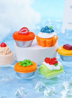 微景观创意仿真食玩奶油蛋糕毛巾卷 DIY冰箱贴装饰品迷你树脂摆件