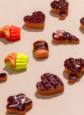 微景观仿真食玩巧克力面包 DIY手工材料奶油胶饰品手机壳发绳配件