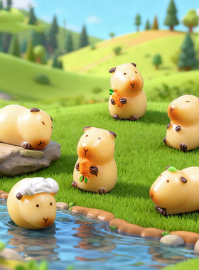 微景观简约创意可爱荷兰猪小豚鼠萌粒 DIY装饰品迷你桌面树脂摆件