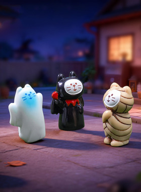 跨境新品简约万圣节恶魔小猫萌粒公仔配件 微景观装饰品迷你摆件