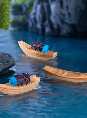 微景观简约现代创意树脂家居饰品摆件江南小船造景装饰乌篷船渔船