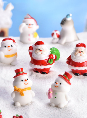 圣诞老人雪景可爱风树脂工艺品