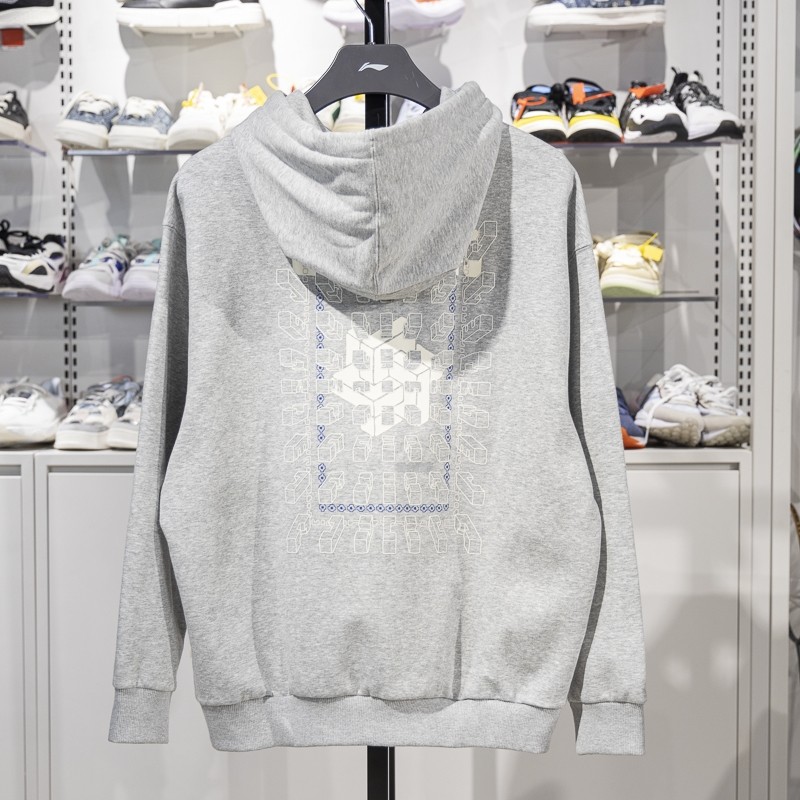 李宁运动休闲男子连帽宽松卫衣