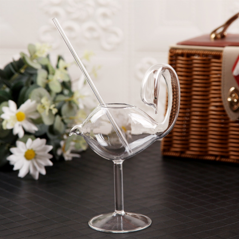 小鹅鸡尾酒杯旋转马天尼酒杯创意吸血鬼杯长尾鸡尾吸管酒杯