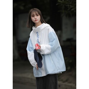 1404-3-9122-P80新款时尚 青少年潮流宽松连帽防晒衣--男女同款图片