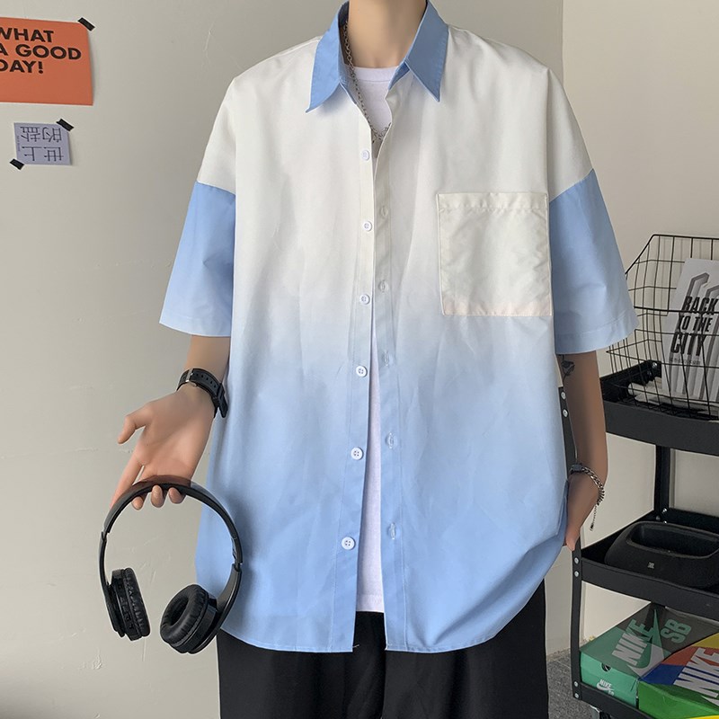 1404-2-c29-p35男女新港风扎染日系短袖纯棉夏季体恤扎染情侣，男装T恤，星座1404-1