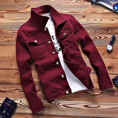 1404-2-S15-P65男女 新款吗 精品牛仔夹克纯色款百搭外套图片