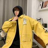 21新品外套加长新款港风长袖单排扣日系休闲时尚夹克款精品男装的，男装夹克，星座1404-3