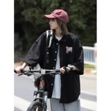 夏季新款潮流港风男女短袖舒适宽大运动风1404-1-9128-P75，男装衬衫，星座1404-3