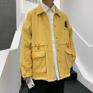 1702-S607男女外套毛边新款港风日系夹克情侣外套潮gS图片