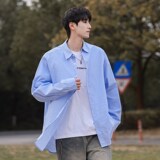 复古日系外套情侣百搭潮衬衫男青少年1404-2-25113-p50，男装衬衫，星座1404-1