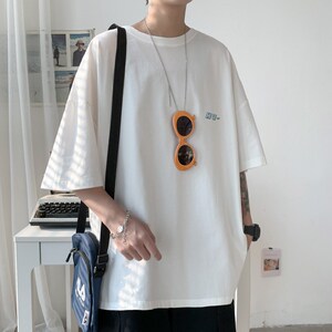 1404-1-t267-p28纯棉 短袖 男t恤潮牌新款宽松上衣服吧图片