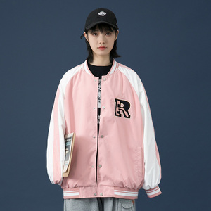 714-1-S225男女中性新款港风精品外套拼接夹克潮图片