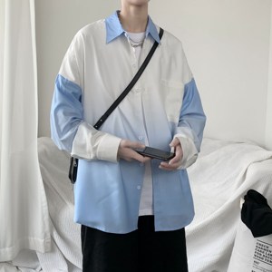 1404-2-c26-P55-短袖50男女生衬衫新休闲情侣长袖 外套潮衬衣DH图片