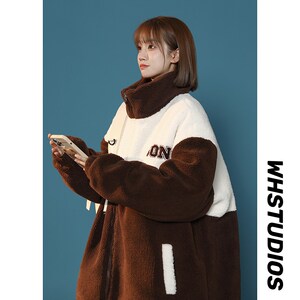 男女加厚中性风羊羔毛棉服 港风棉休闲 外套1404-1-MY9369-P100图片