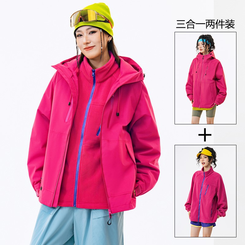 2026男女同款三合一冲锋衣连帽奥粒绒内胆两件套2366A-P89-单45
