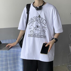 1404新款 男女款潮流时尚 港风短袖纯棉夏季体恤D港1404--T075-p3图片