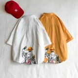 1404-C16陆飞-P40款港风短袖平铺宽松精品情侣衬衫zH，男装衬衫，星座1404-3