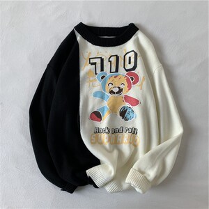 1404-2-wy02-P65男女20秋冬款港风日系高领休闲时尚毛衣潮男图片