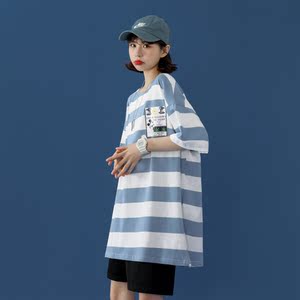 714-1-T097男女装新款中性风短袖纯棉夏季T恤情侣款图片