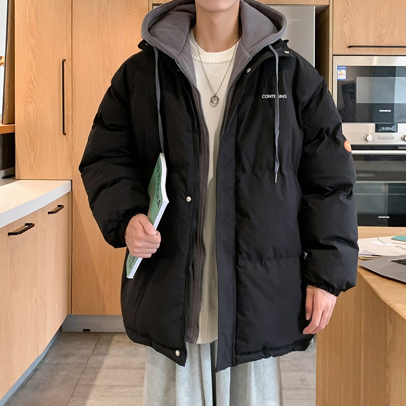 男女假两件针织帽J加厚棉衣新款港风御寒 棉衣1404-2-m619-P60