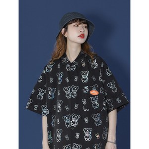 休闲男女装新品精品港风衬中性风衬衫1404-2-C28-p53,咸菜色衬衫搭配图片
