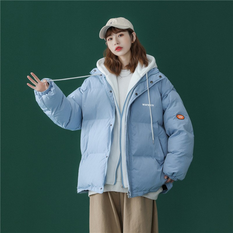 男女假两件针织帽J加厚棉衣新款港风御寒棉衣1404-2-m619-P65，男装棉衣，星座1404-1