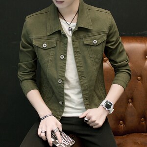 1404-2-S15-P65 新款年 男款修身休闲精品牛仔夹克潮潮x图片