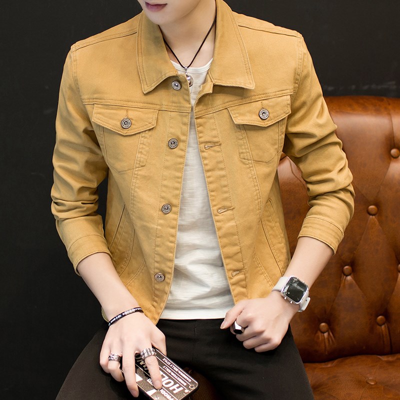 1404-2-S15-P65 新款男款修身休闲精品牛仔夹克潮潮纯棉外套