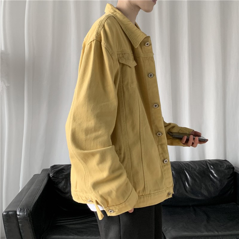 1404-3-S15-65-加厚P75男女平铺新款休闲 牛仔夹克衫纯色款百搭图片