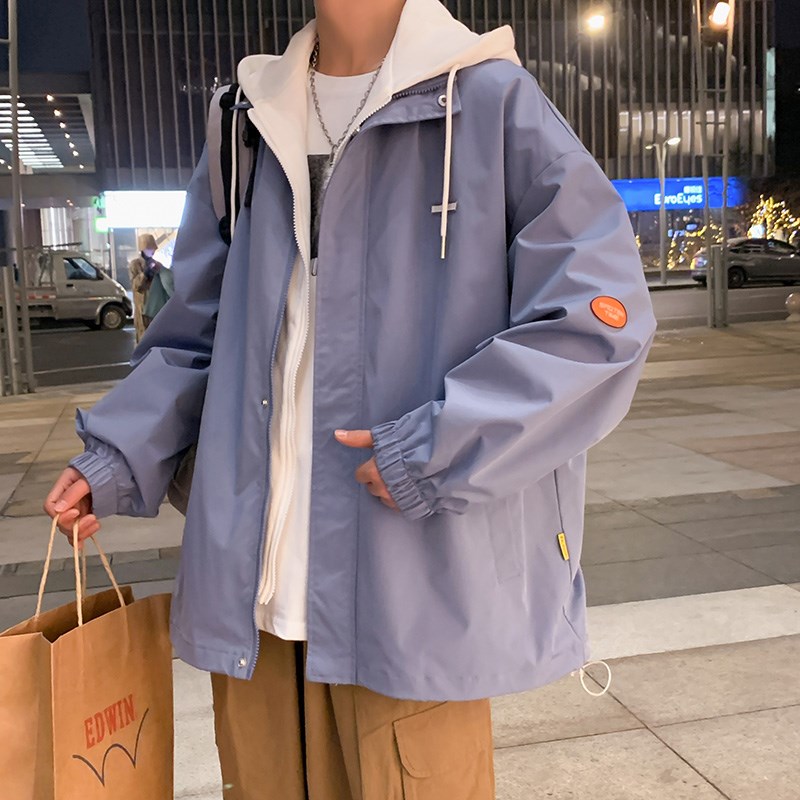 1404-S222-P75男女假两件百搭频谱新款港风夹克男生外穿,男装夹克,星座1404-3