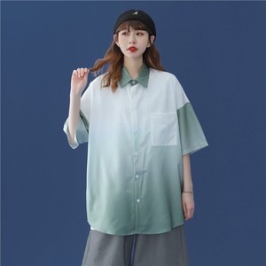 21休闲男女装新品精品港风渐变衬衫短袖-2-C29-p50,红色长袖衬衫夏季搭配图片
