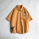 1404-C16吉祥-P40男2020款港风短袖平铺款精品情侣衬衫H，男装衬衫，星座1404-3