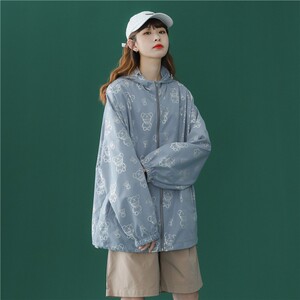 1404-3-S223-P55新款时尚青少年潮流宽松 连帽防晒衣男女同款T图片