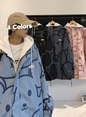 1404-2-k2228-P70男女百搭新款 港风夹克中性款外套休闲大码