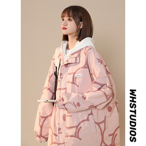 1404-2-k2228-P75男女百搭新款港风夹克中性外套休闲大码款图片