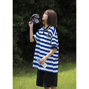 休闲男女装新品精品 港风 中性 条纹 短袖1404-2-9141-p45图片