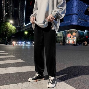 男秋冬款新款日系针织潮收脚裤子运动休闲714-1-M003M图片