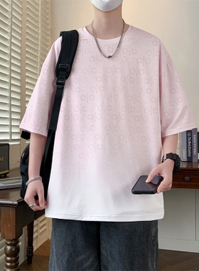 1404-1-F09667-P32 2026夏季新款男士青少年学生渐变冰丝短袖