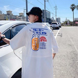 714-1-1091男新款港风t恤夏高品质纯棉圆领夏纯棉xff图片