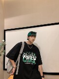 1404-2-T112-P38新款时尚港风潮流宽松短袖情侣款T恤好，男装T恤，星座1404-3